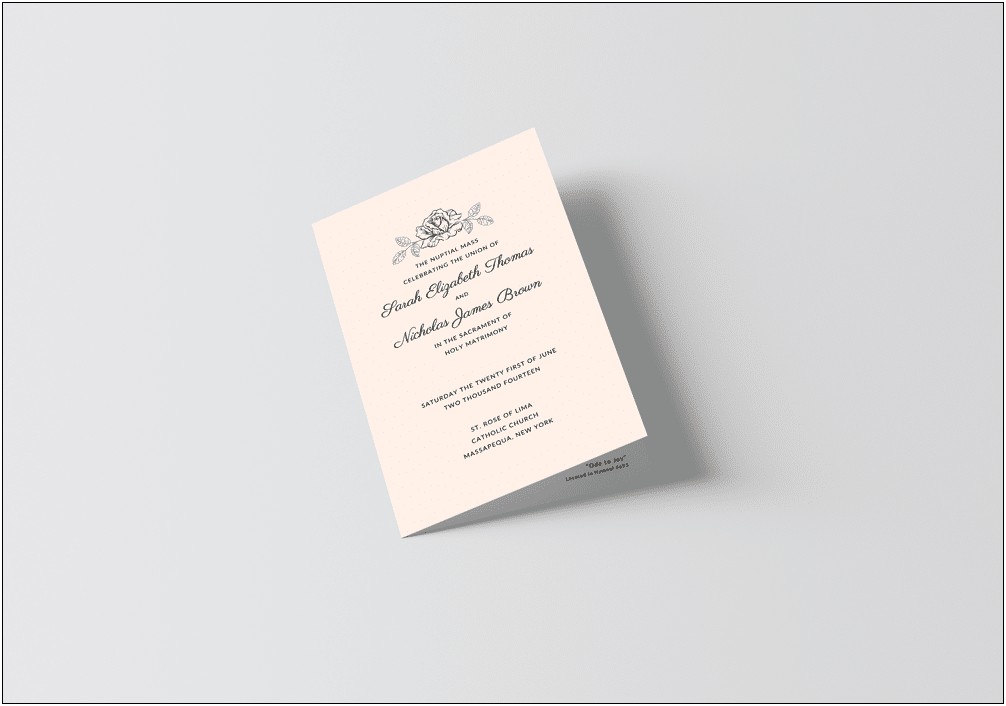 Wedding Reception Program Templates For Word