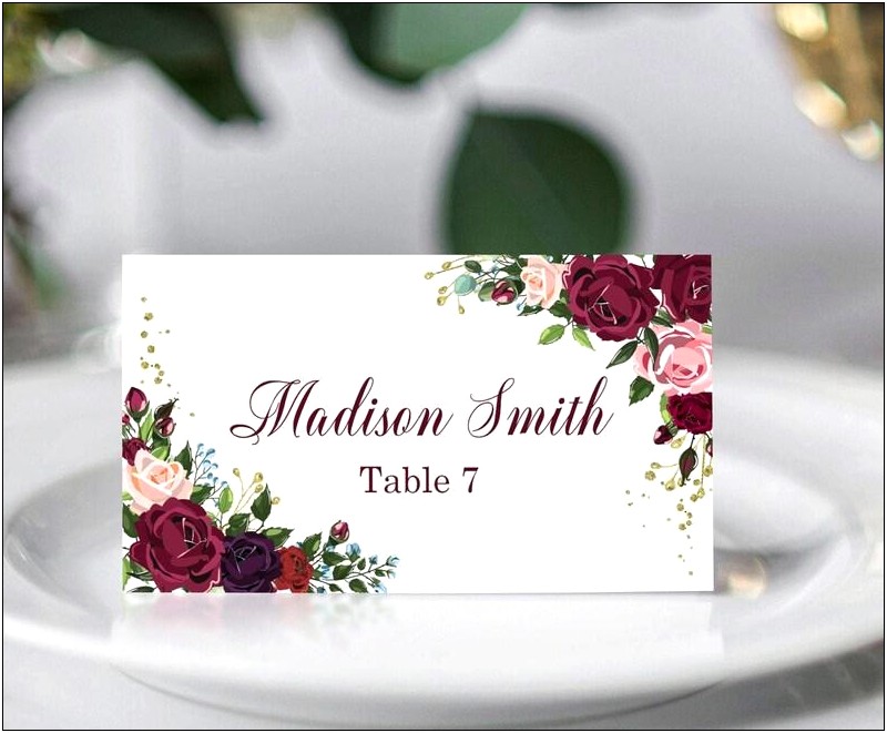 Wedding Seating Card Word Template Free