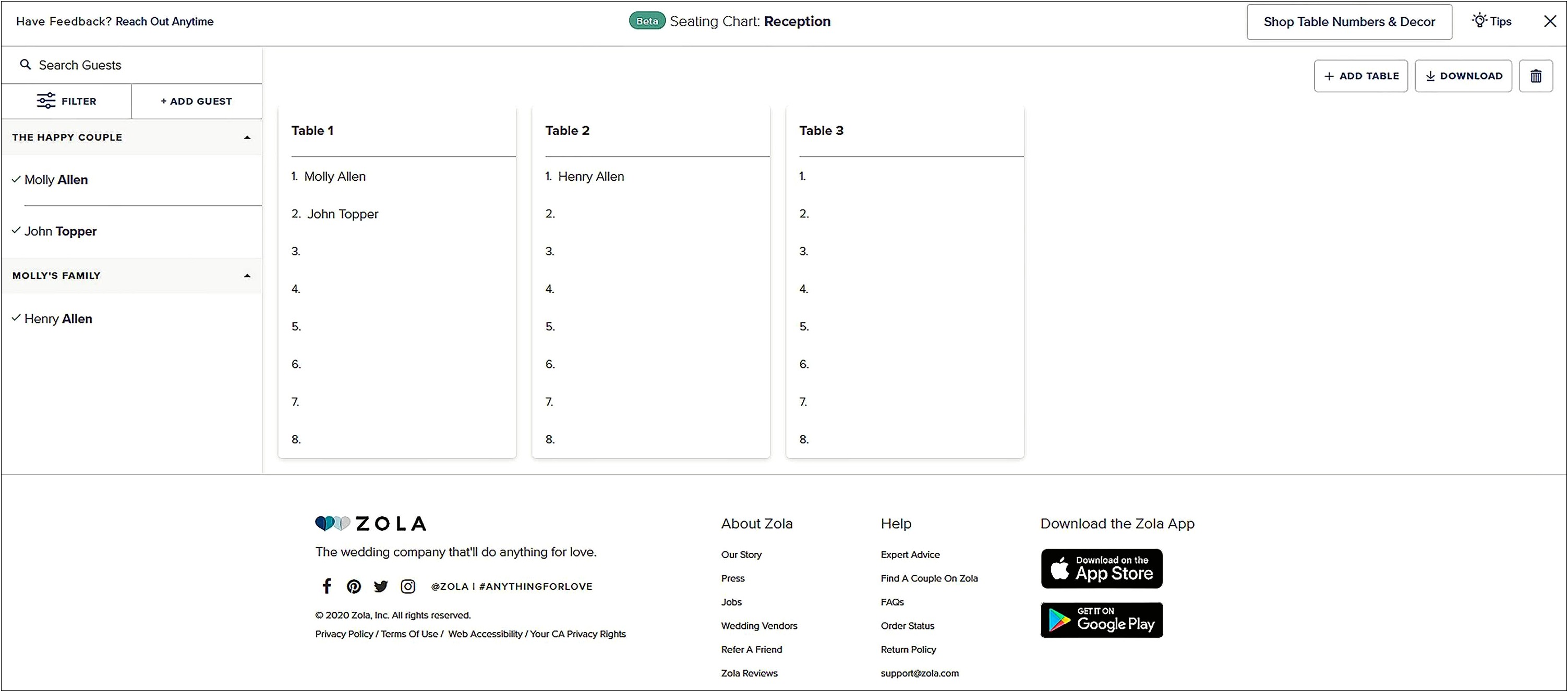 Wedding Seating Plan Template Excel Free