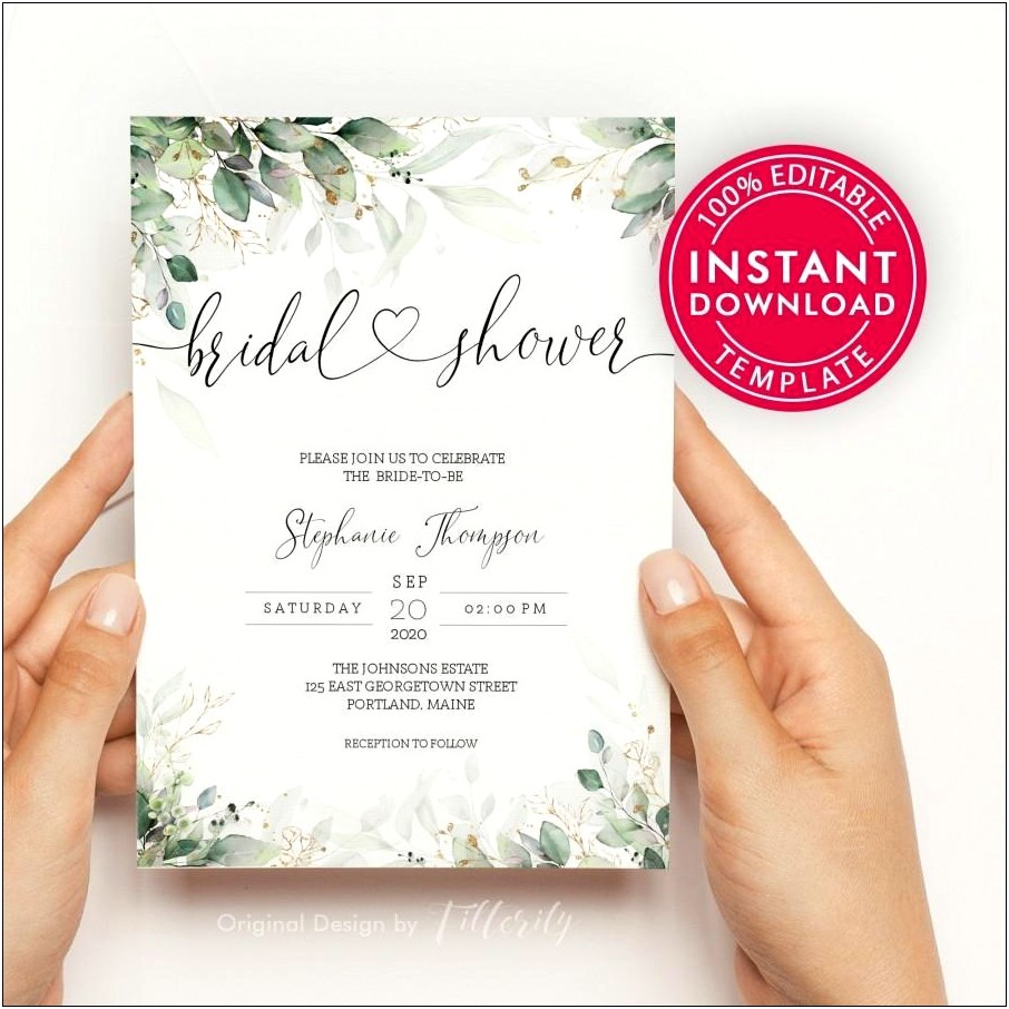 Wedding Shower Invitations Templates For Word