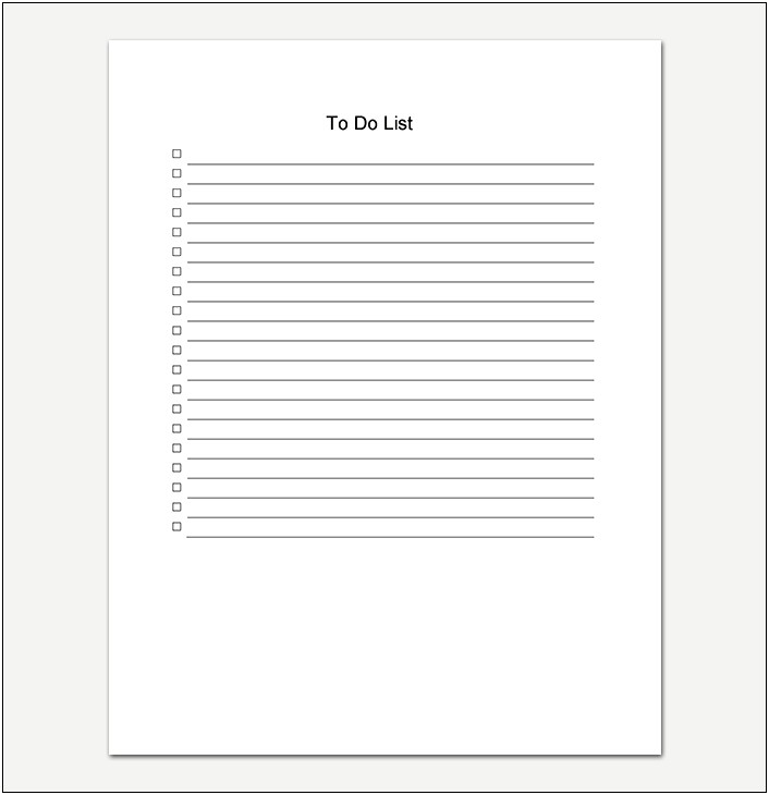 Wedding To Do List Template Word