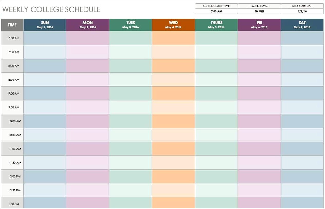 Week Schedule Planning It Out Template