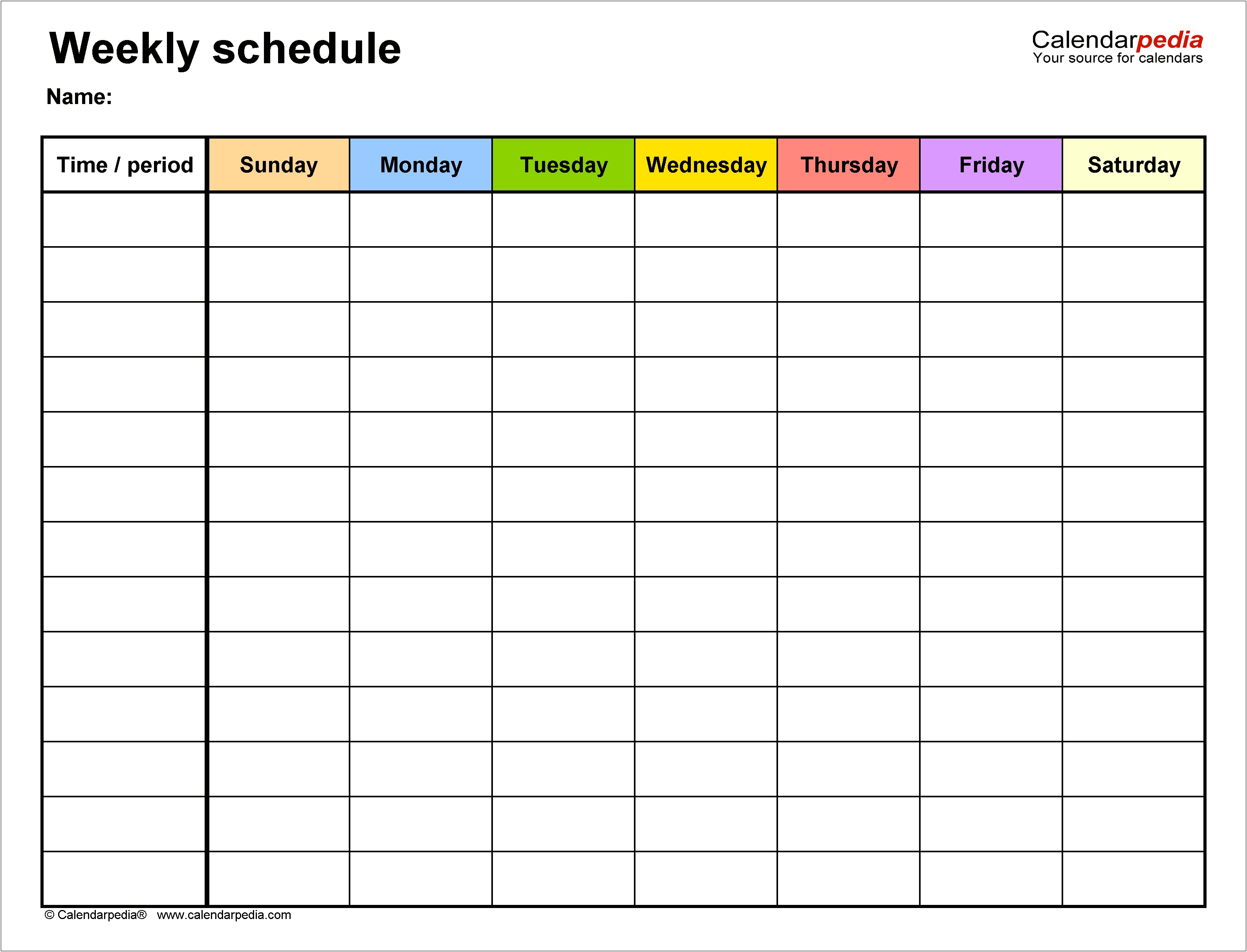 Weekly Cleaning Schedule Printable Word Template