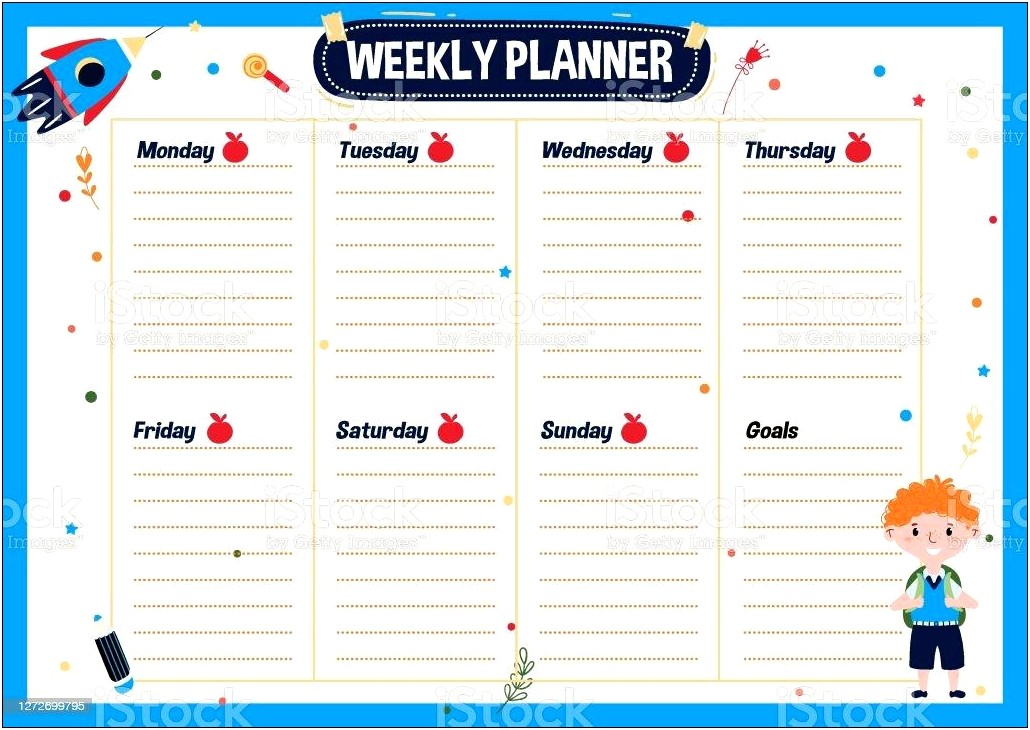 Weekly Lesson Plan Calendar Template Student