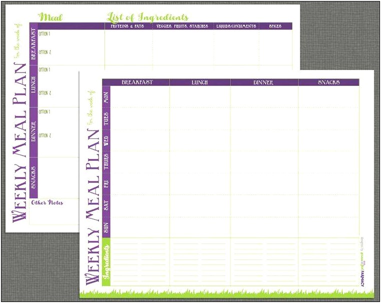 Weekly Meal Prep Plan Template Pdf