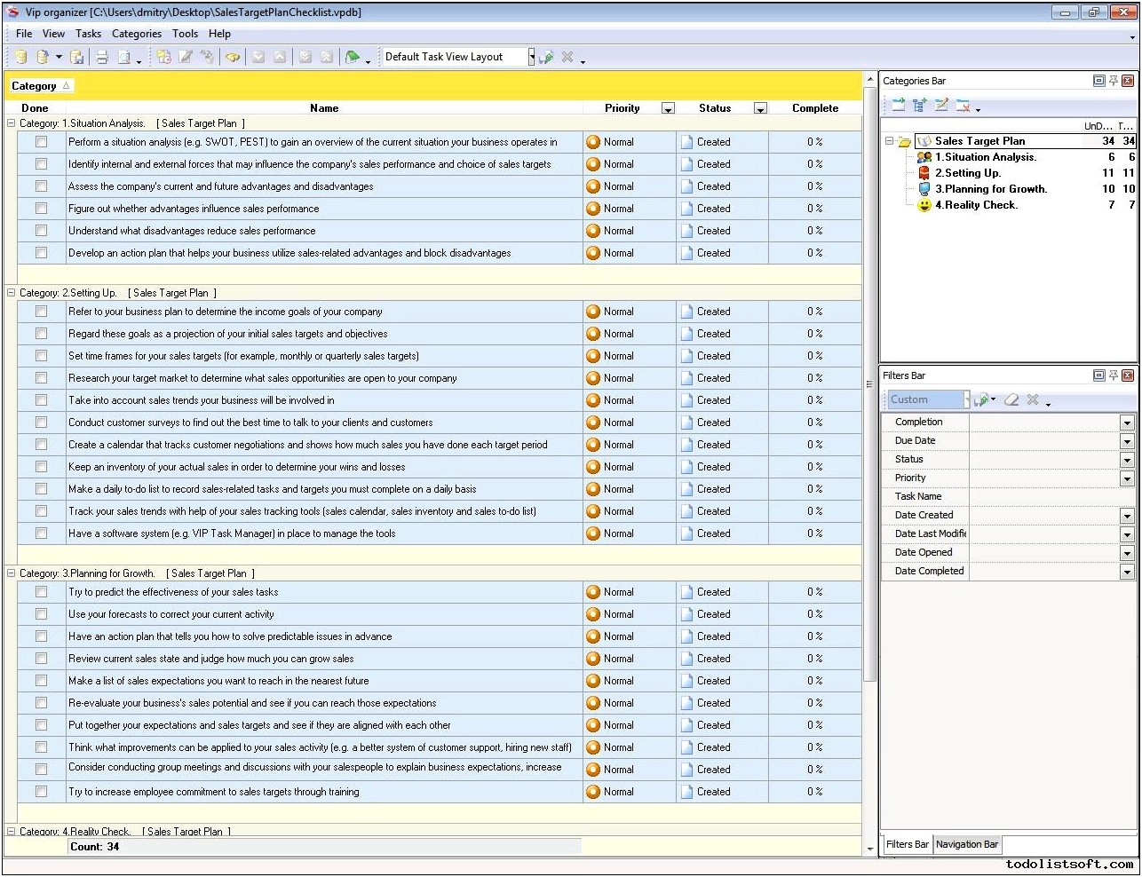 Weekly Sales Target And Plan Template