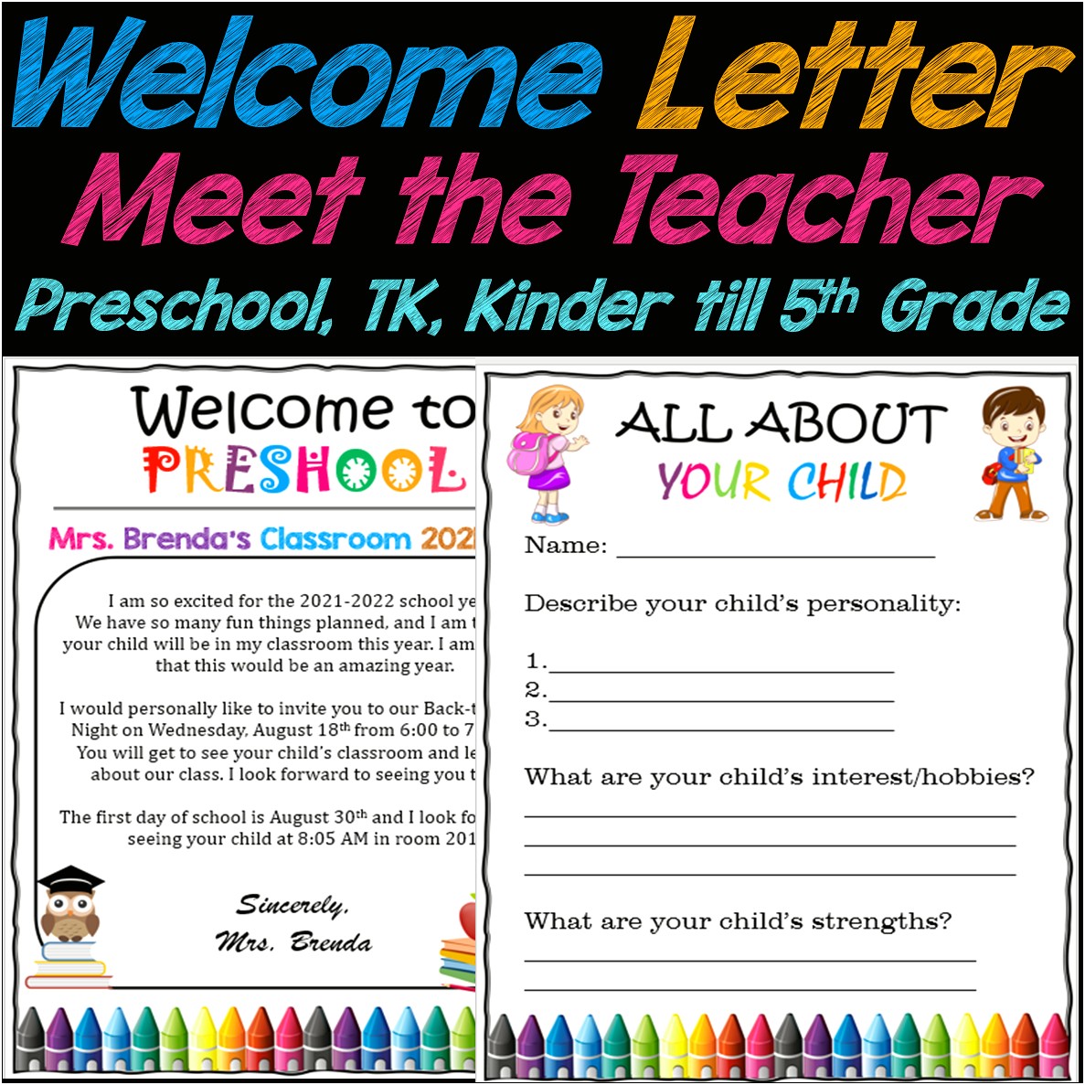 Welcome Letter Teachers Pay Teachers Template