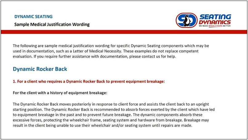 Wheelchair Letter Of Medical Necessity Template