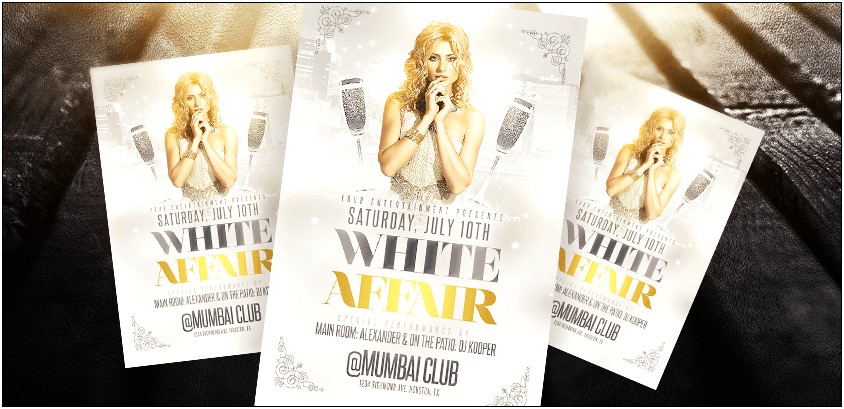 White Affair Party Flyer Template Download