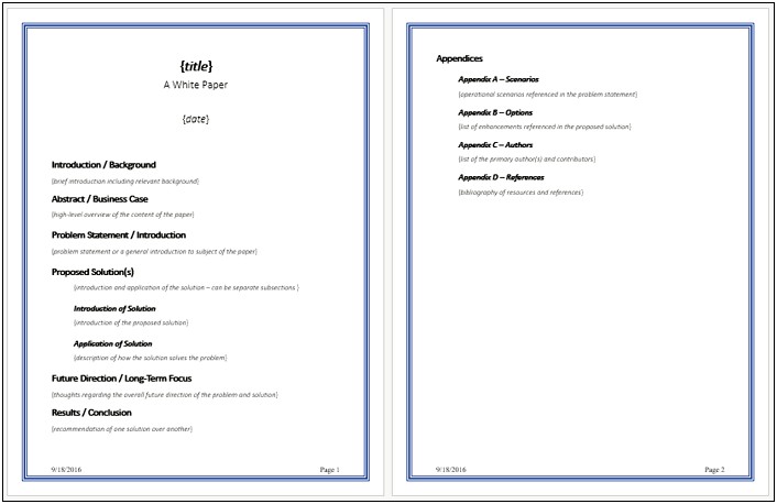 White Paper Template For Microsoft Word