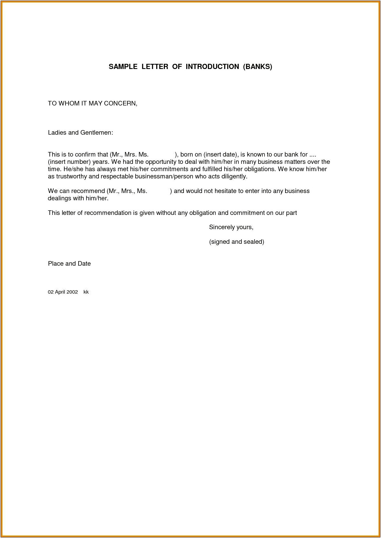 Whom It May Concern Letter Template