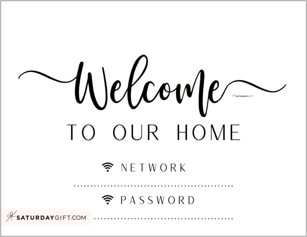 Wifi Password Sign Microsoft Word Template