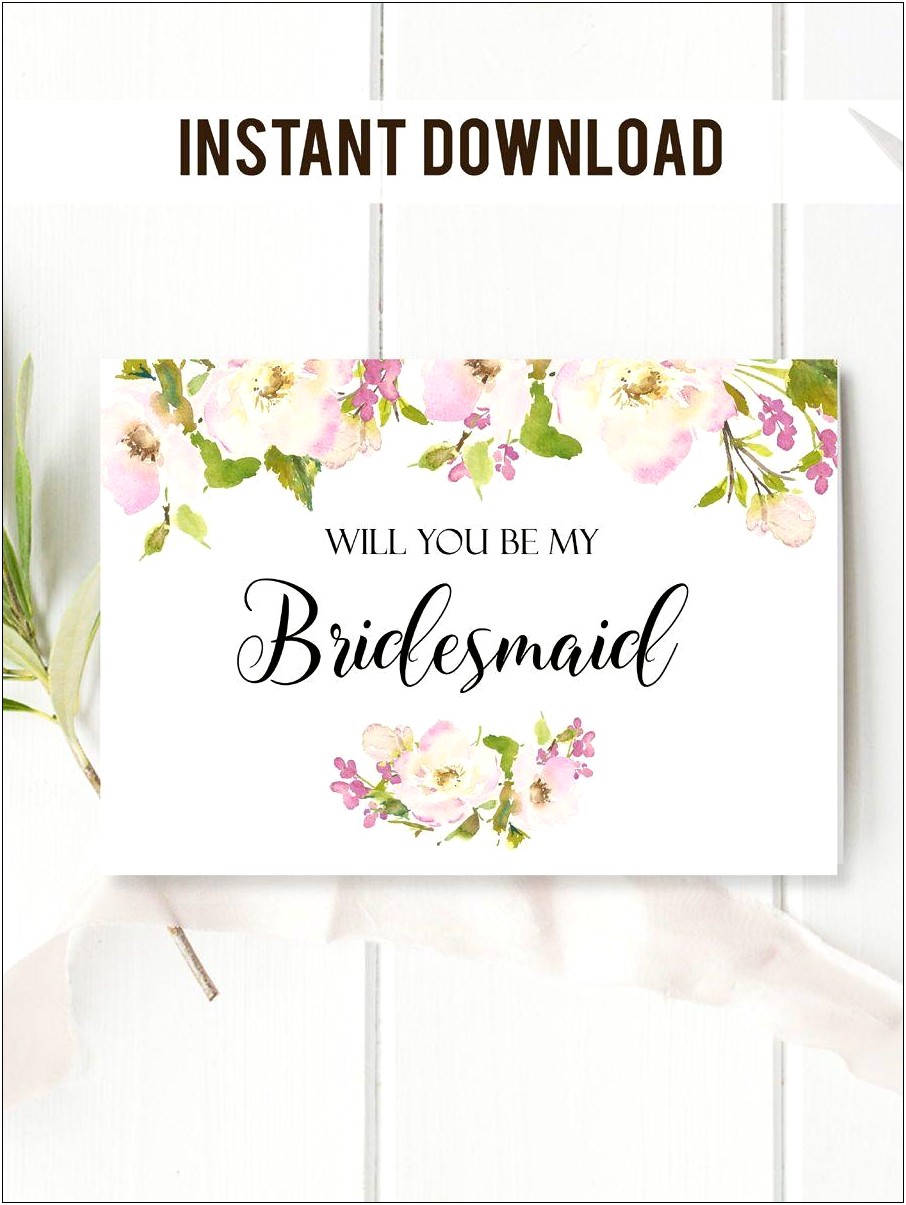 Will You Be My Bridesmaid Letter Template