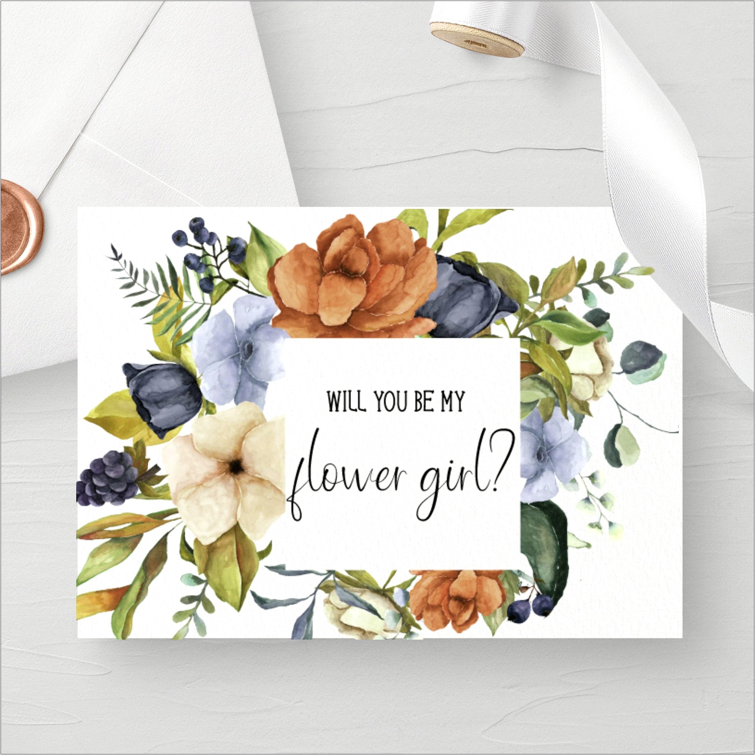 Will You Be My Flower Girl Card Template