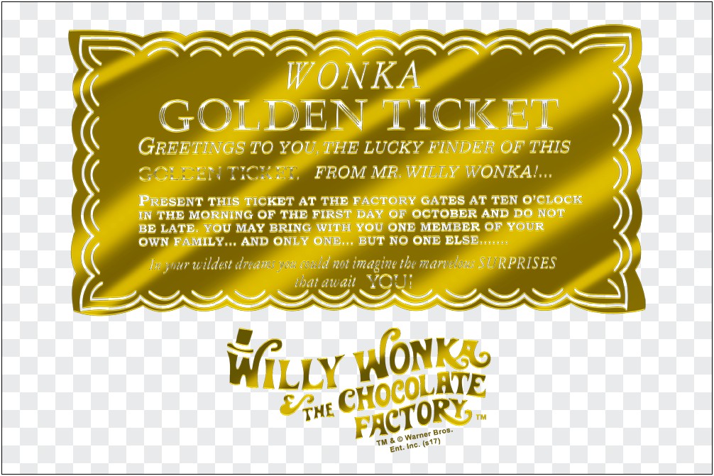 Willy Wonka Golden Ticket Word Template