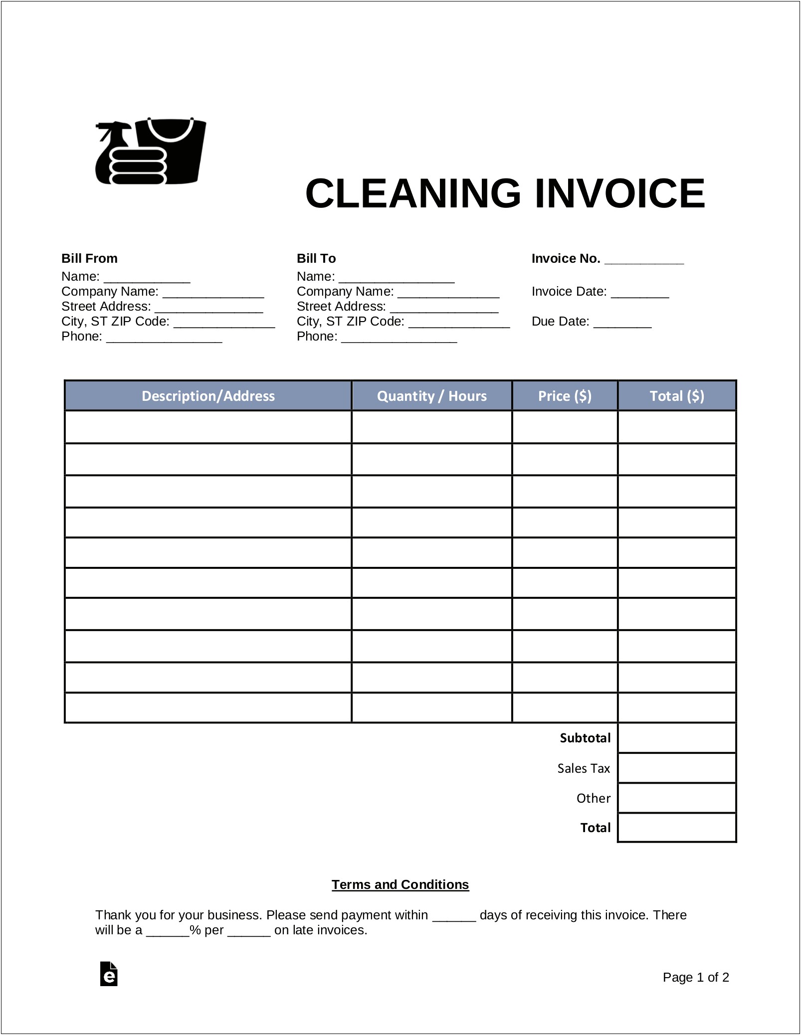 Window Cleaning Bid Sheet Template Word