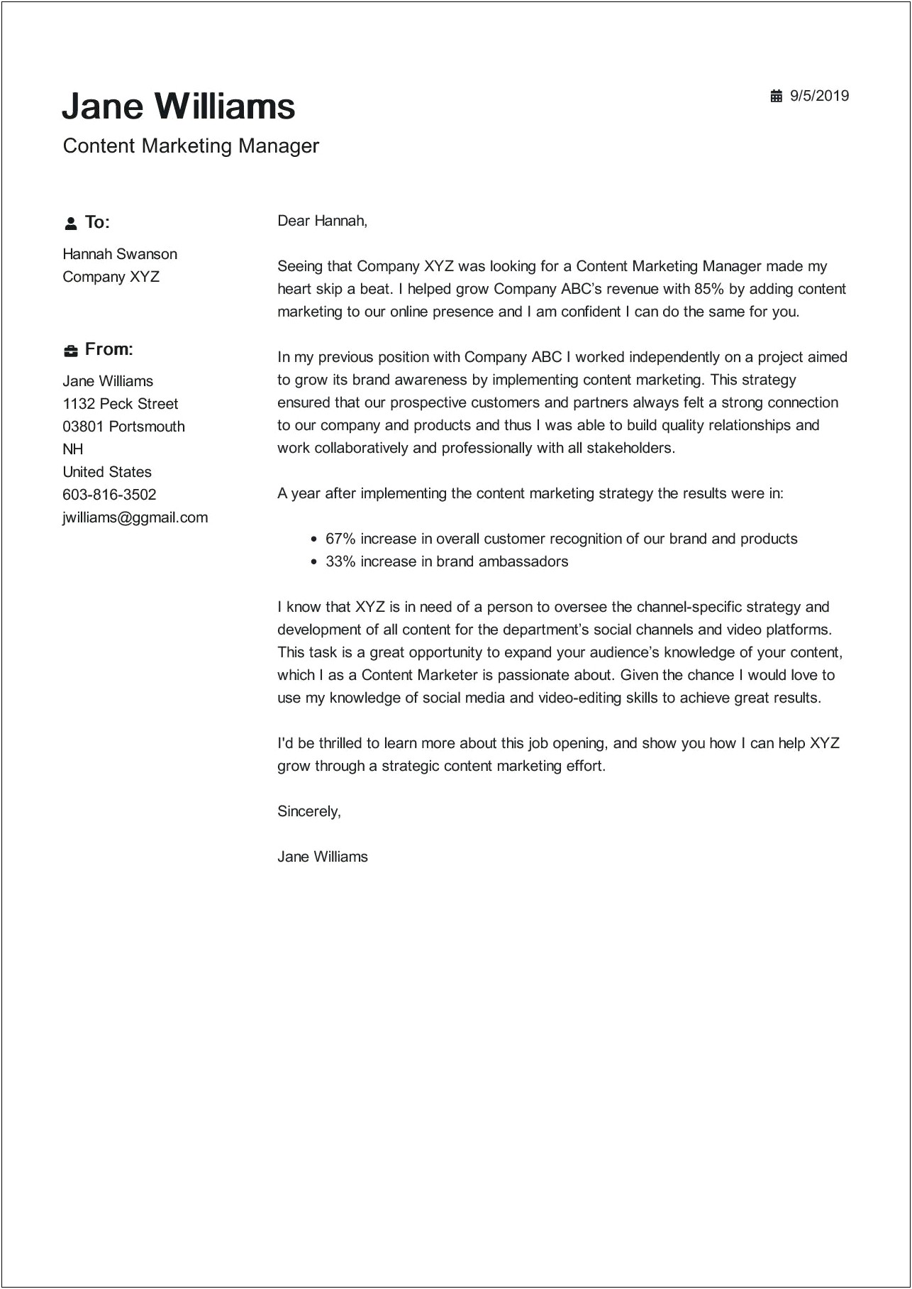 Winning Marketing Coordinator Cover Letter Template