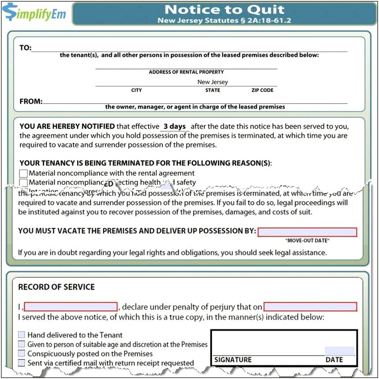 Withhold Rent Letter To Landlord Nj Template