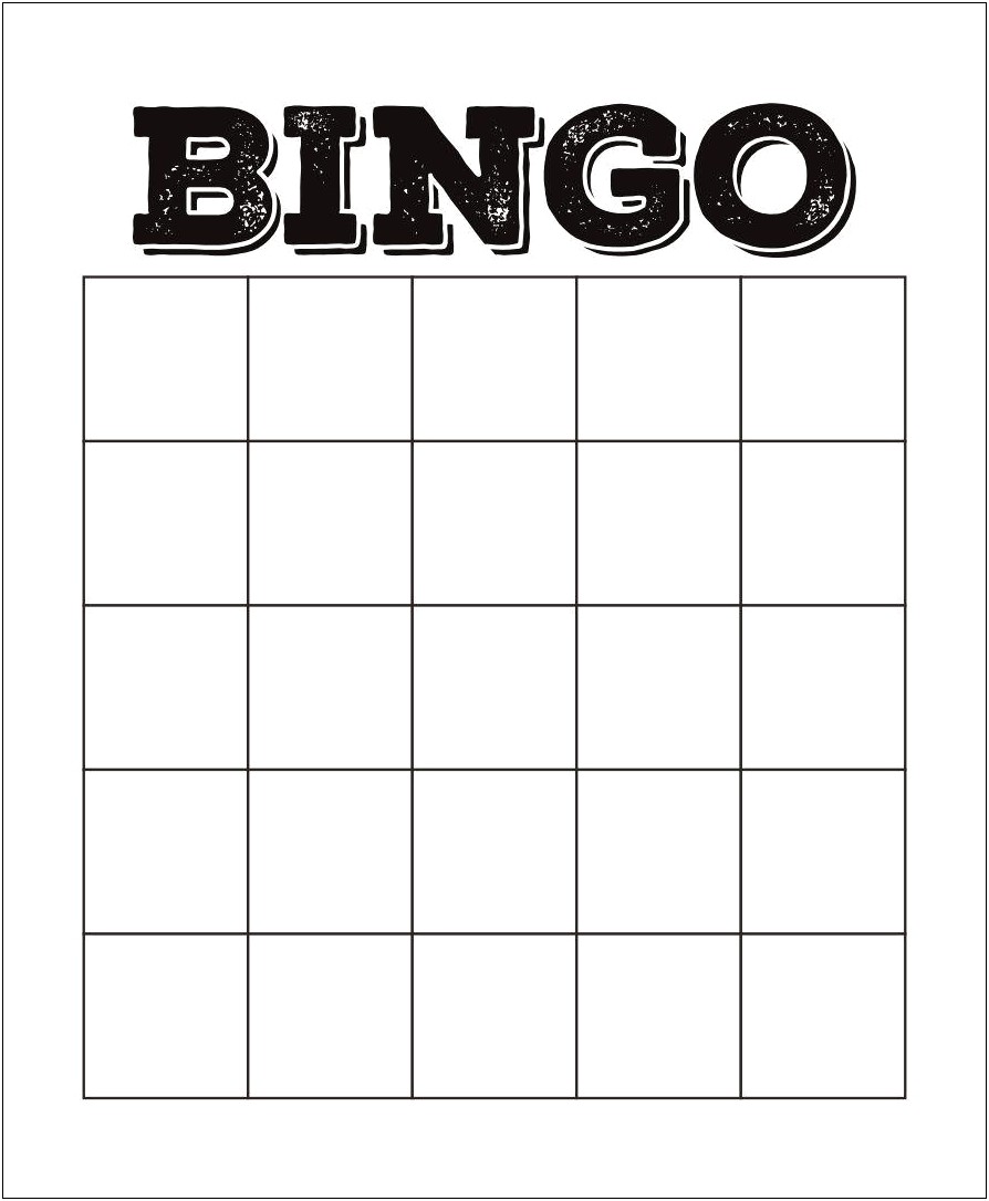 Word 1 4 Sheet Blank Bingo Template