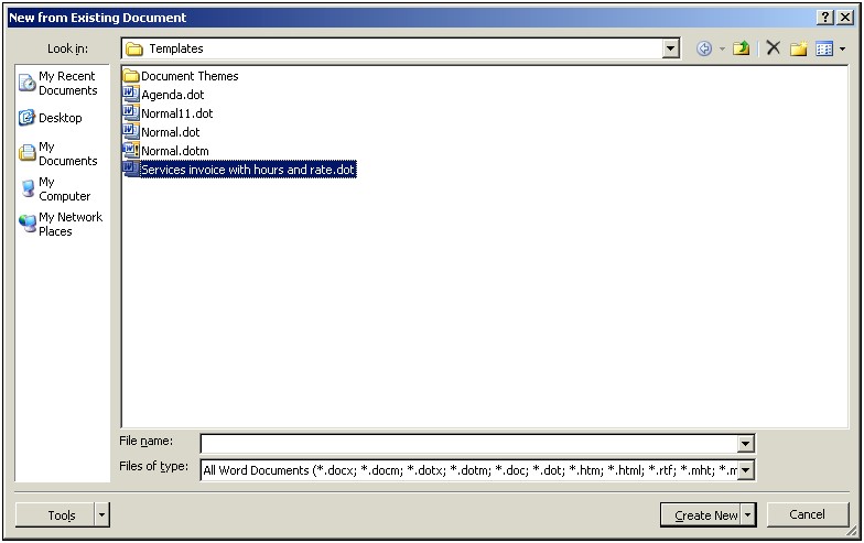 Word 2007 Create Template From Existing Document