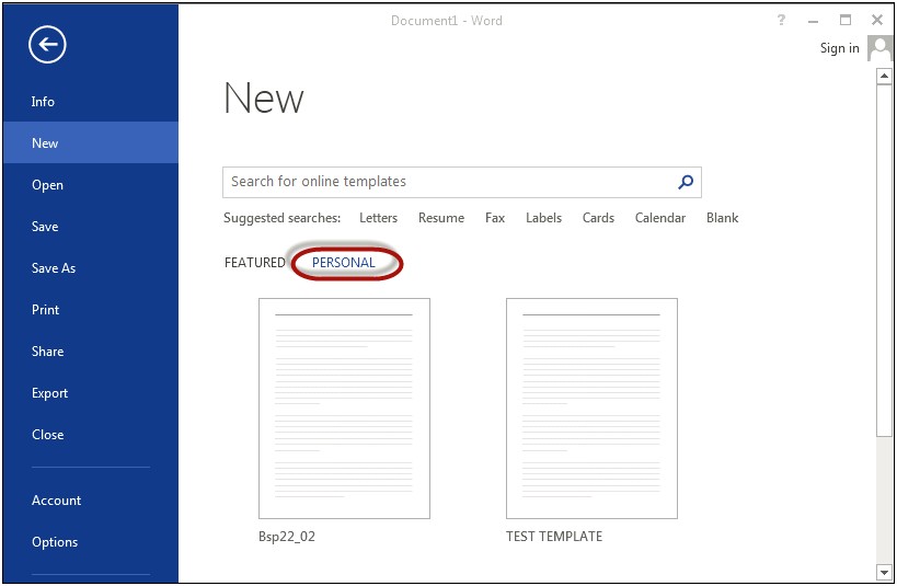 Word 2013 Show Recent Documents As Templates