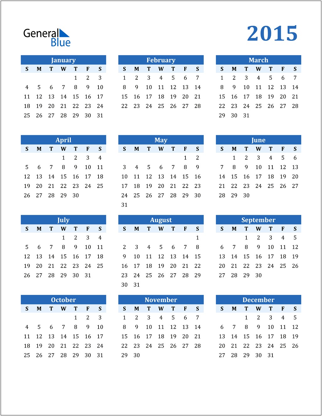 Word 2018 12 Month Calendar Template