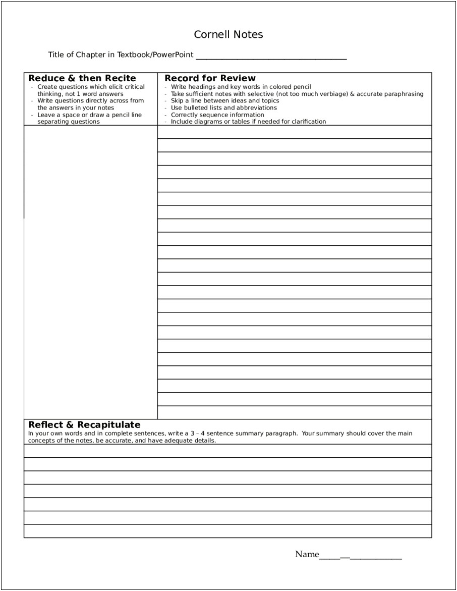 Word Cornell Notes Template For Mac