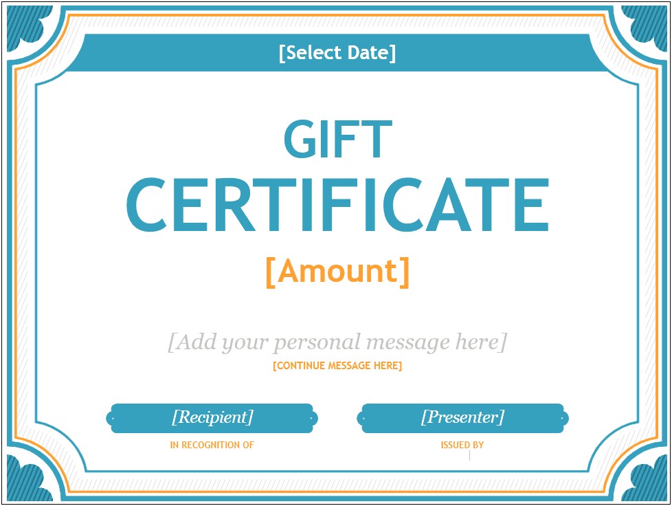 Word Doc Template For Gift Card