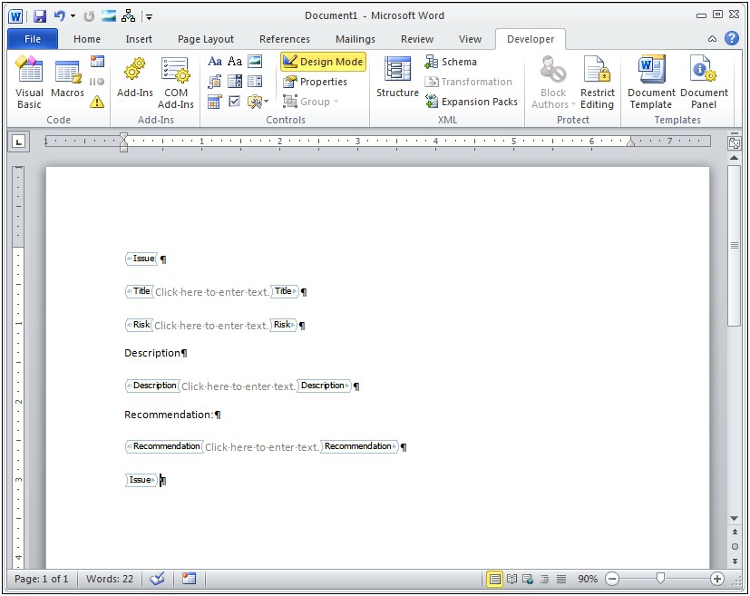 Word Doc Web Page Placeholder Template