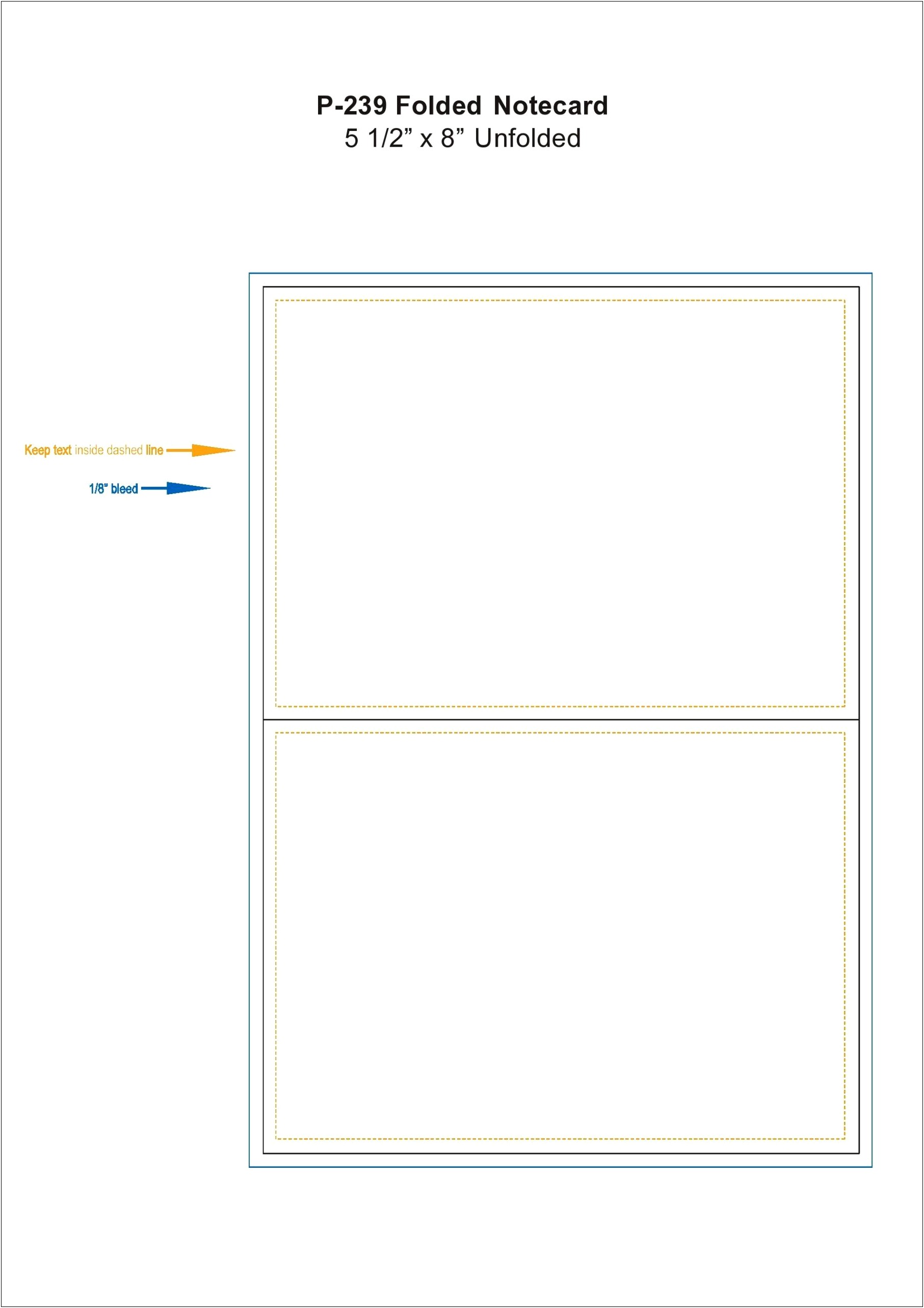 Word Document Card Template Single Fold Portrait