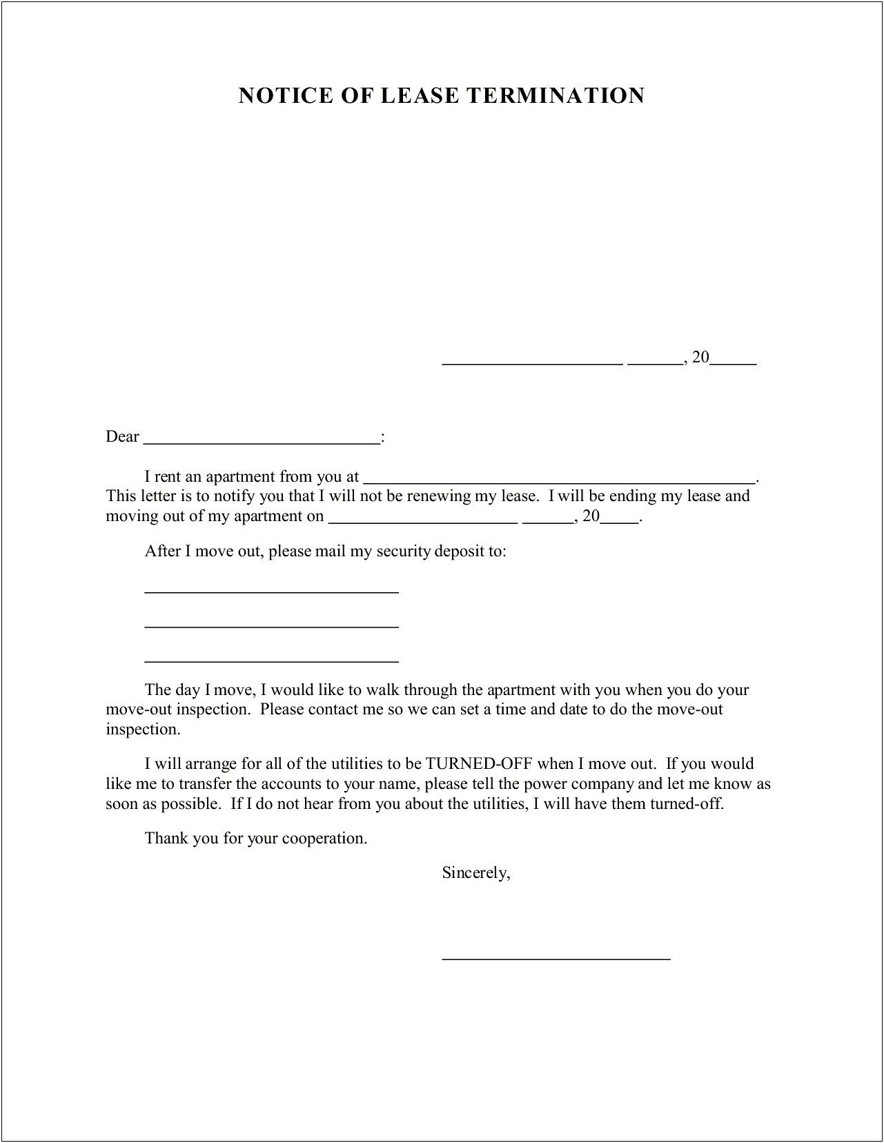 Word Document For Eviction Correction Letter Template