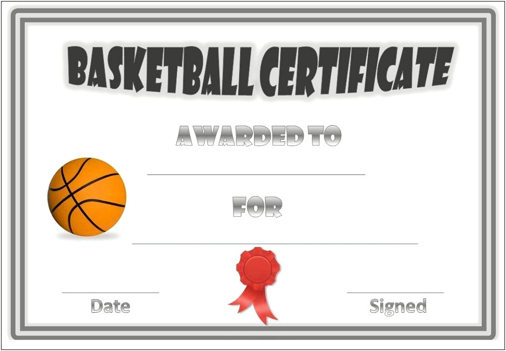 Word Document Template For Basketball Shooting Awards