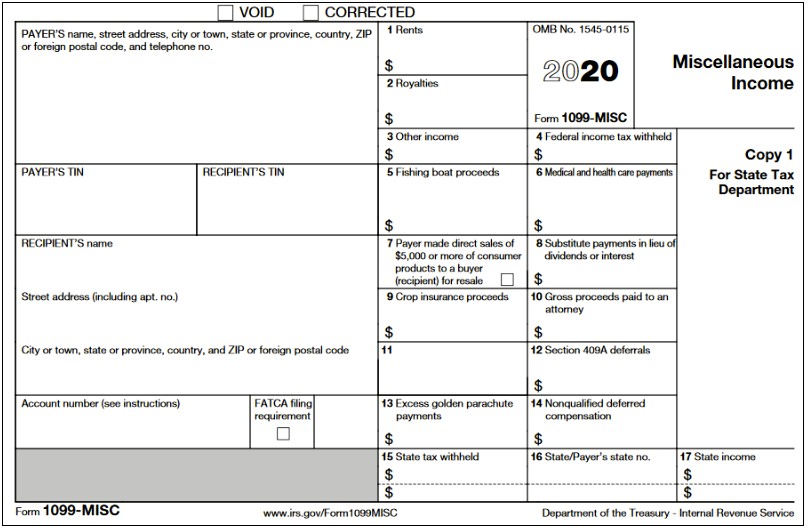 Word Format For Form 1099 Misc 2018 Template
