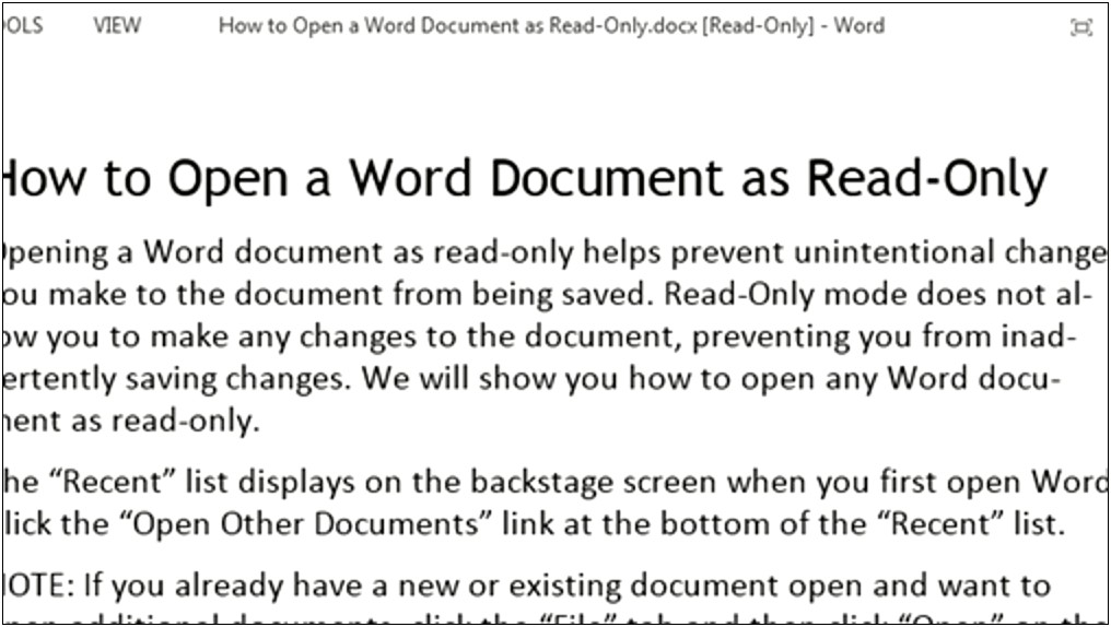 Word Saving Aas Read Only Template