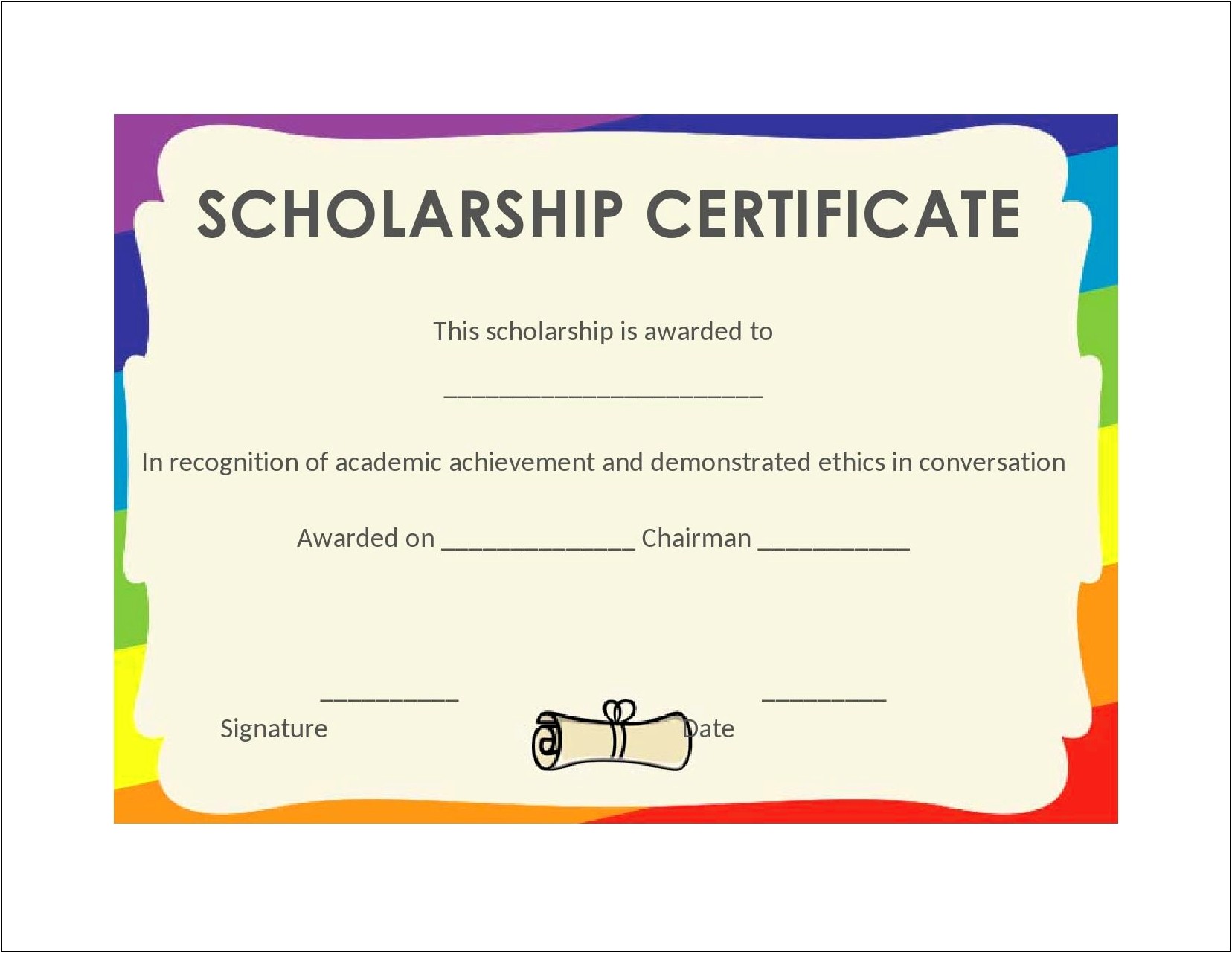 Word Scholarship Certificate Templates For Mac