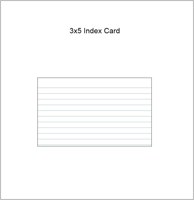 Word Template 3 X 5 Index Card