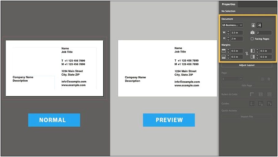 Word Template Business Card 1 Card Per Page