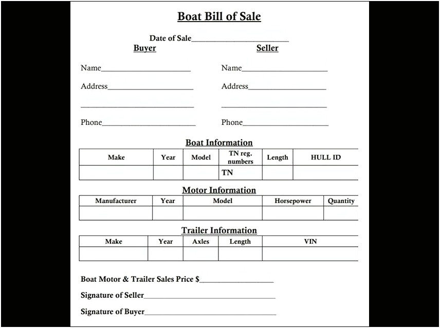 Word Template For Auto Bill Of Sale