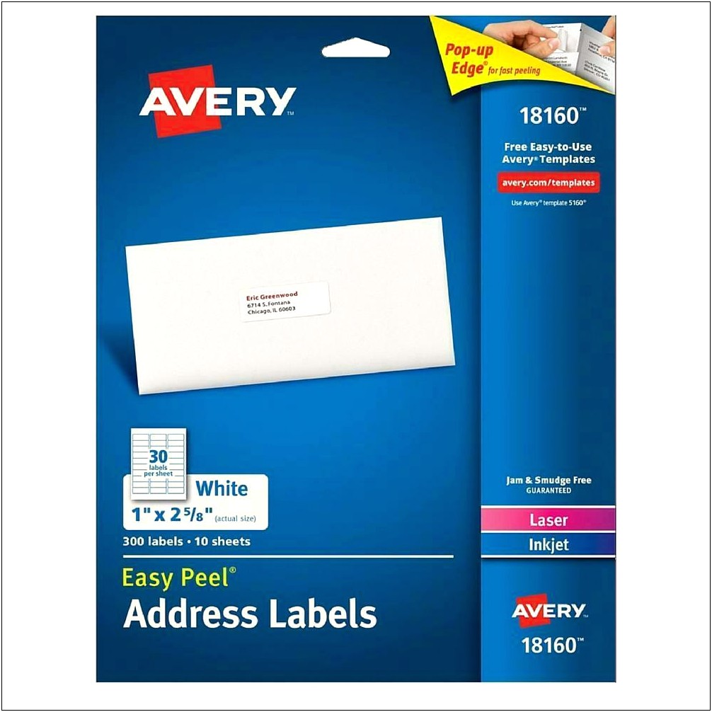 Word Template For Avery 18160 Address Labels