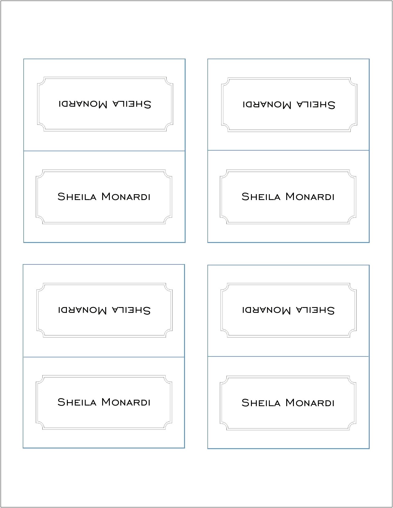 Word Template For Decadry Place Cards