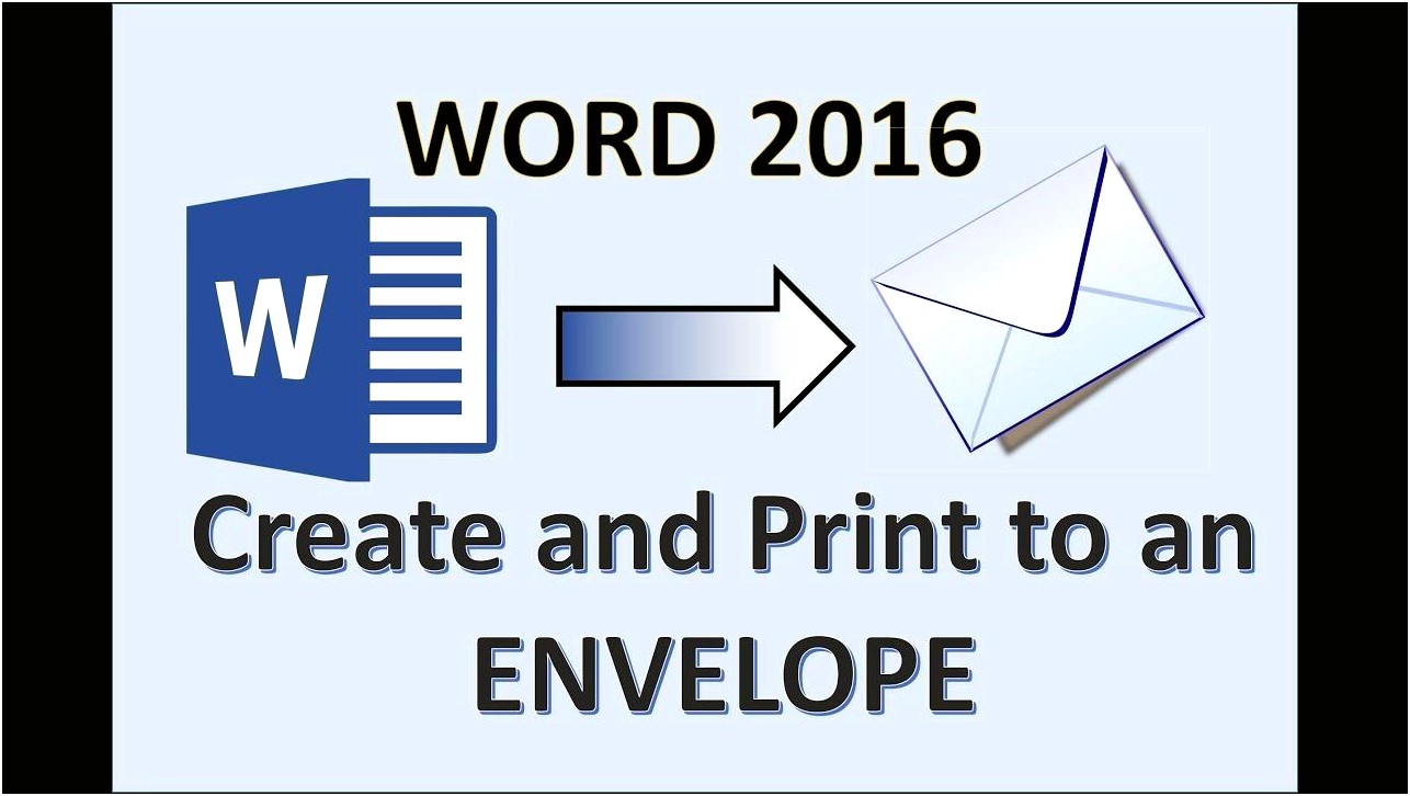 Word Template For Envelops With Window
