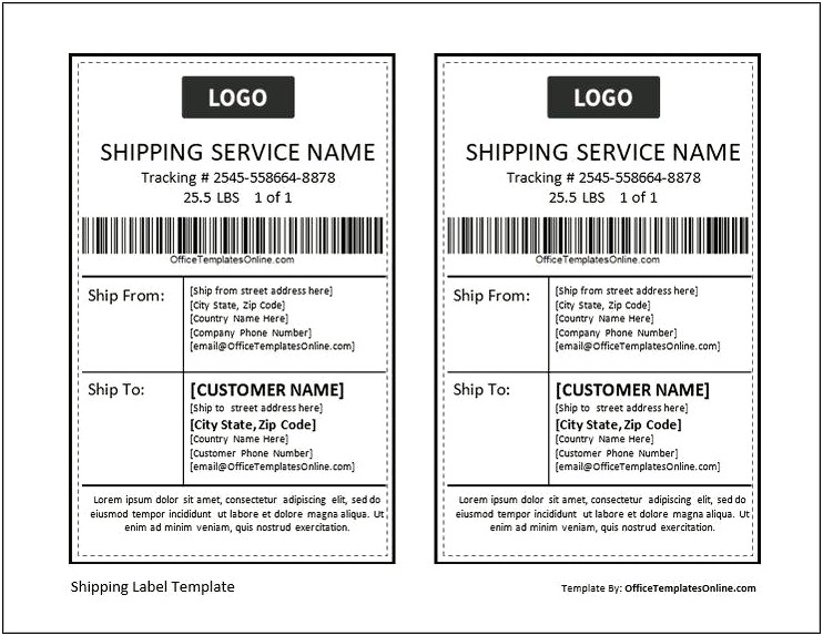 Word Template For Printing Address Labels