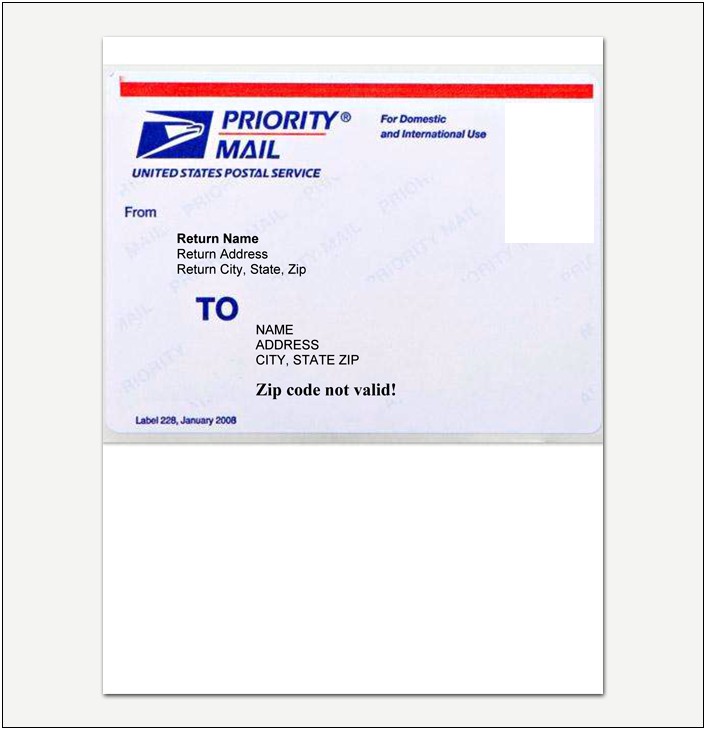 Word Template For Prioity Mail Label