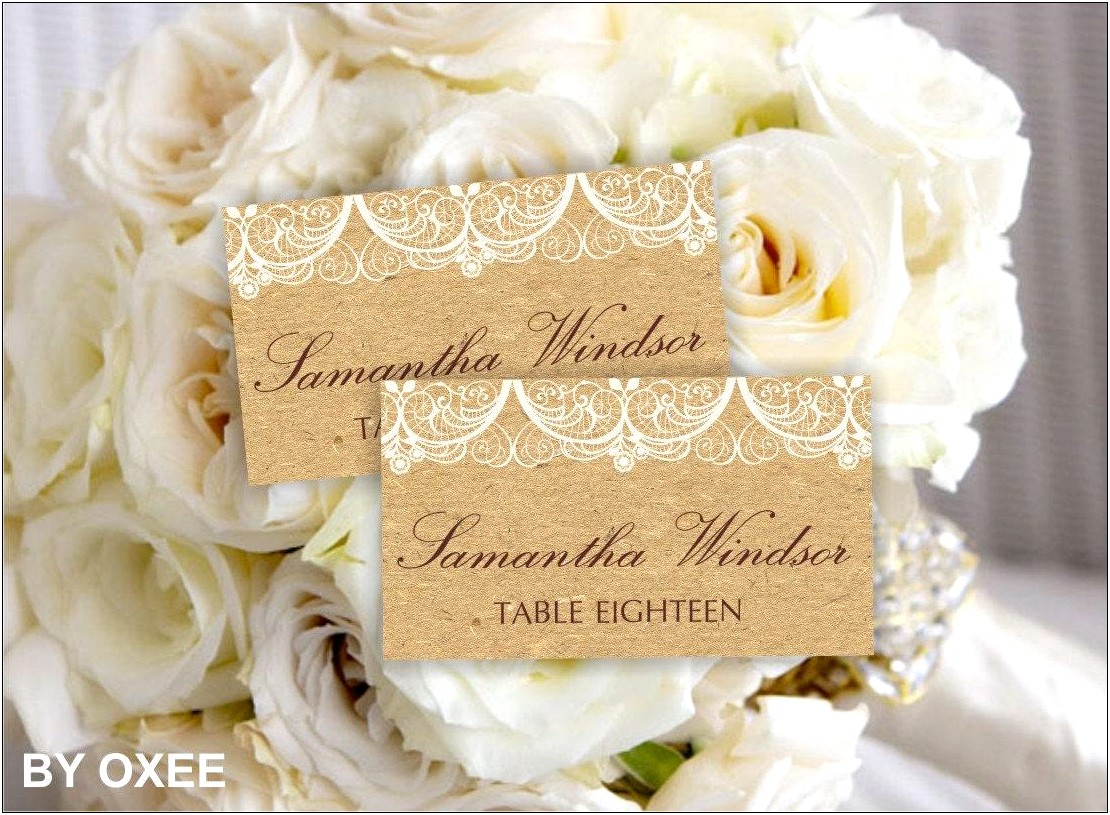 Word Template For Wedding Place Cards