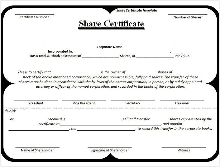 Word Template To Fill In Hubco Stock Certificate
