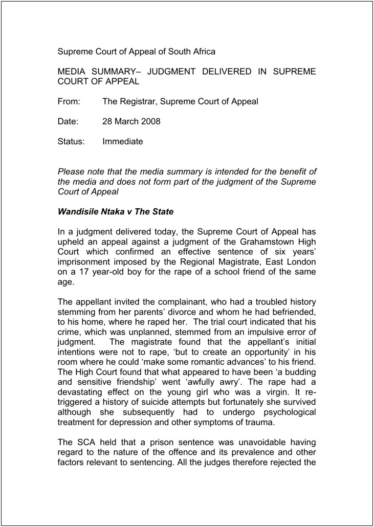 Word Template To Respond To Court Appeal