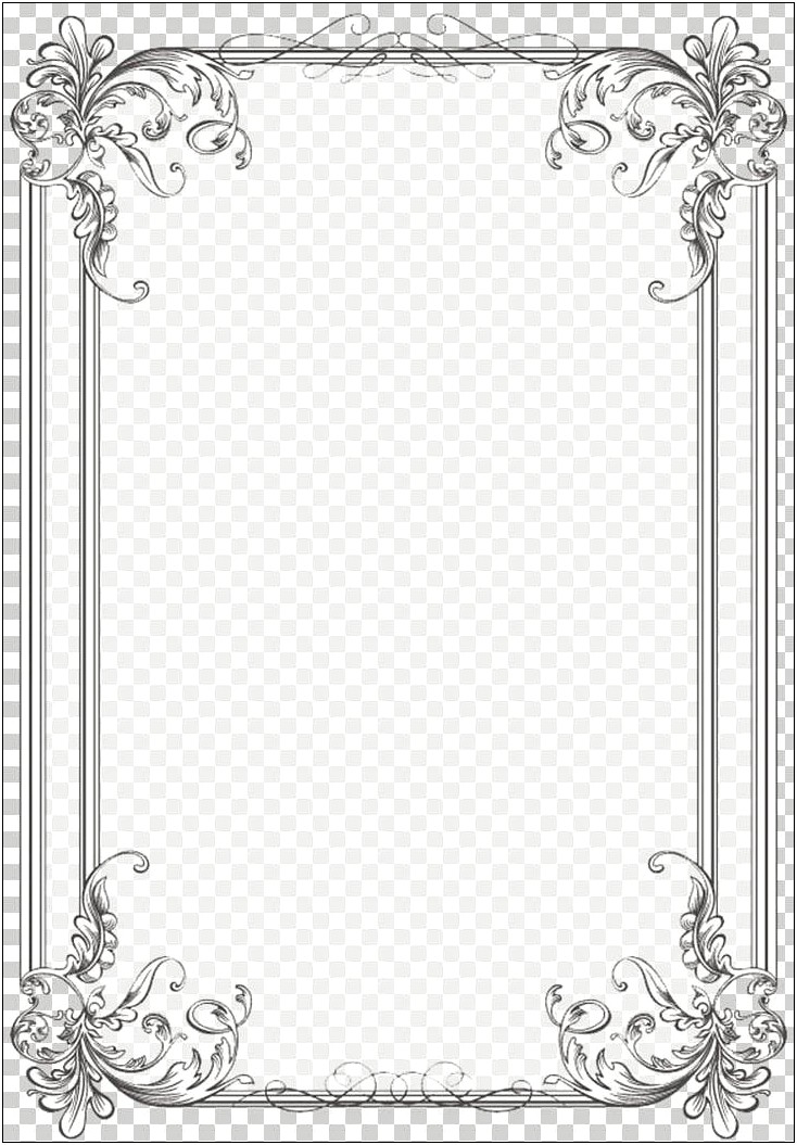 Word Template With Border For Wedding Signs