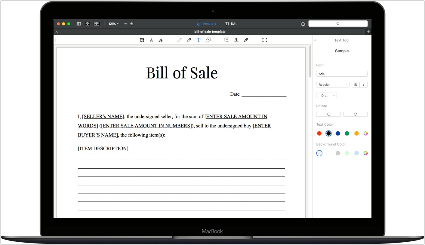 Word Templates For Bill Of Sale