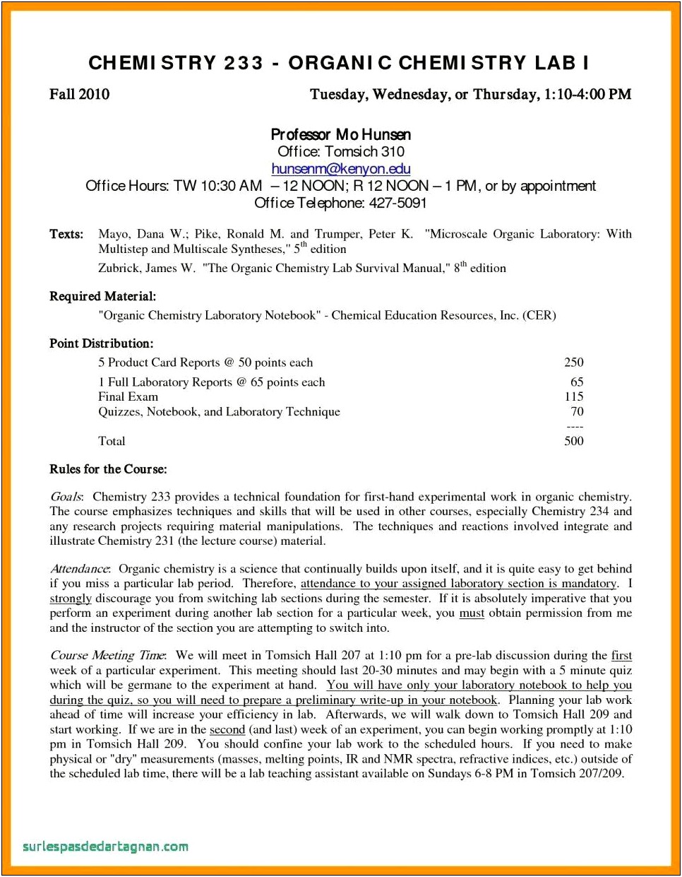 Word Templates Organic Chemistry Lab Reports