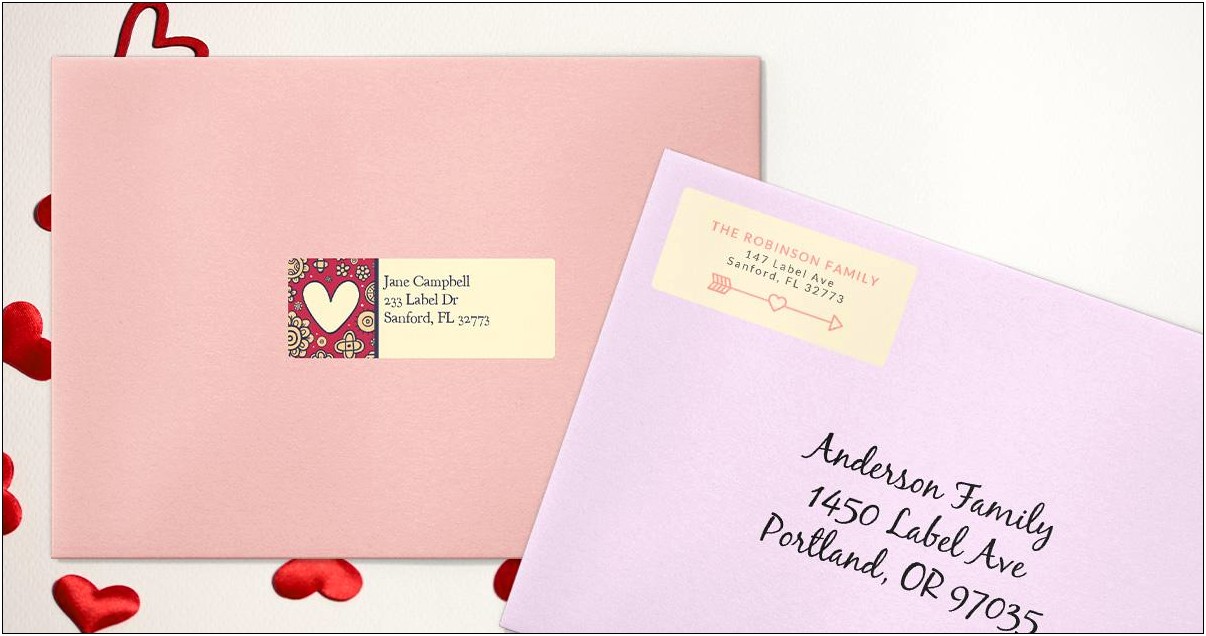 Word Valentines Day Mailing Label Template